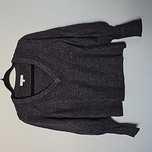 Madwell Preppy Casual Wool Blend V Neck Charcoal Gray Sweater XS - Picture 3 of 9